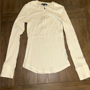 Ralph Lauren Cream Long Sleeve Women's Tee